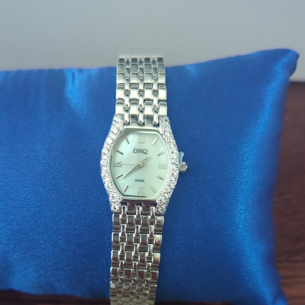 Women's Silver Watch with Crystal Accents